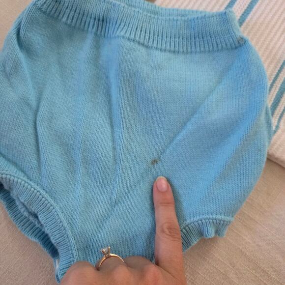 Vintage Blue Knit Matching Set 18 months - Picture 2 of 6